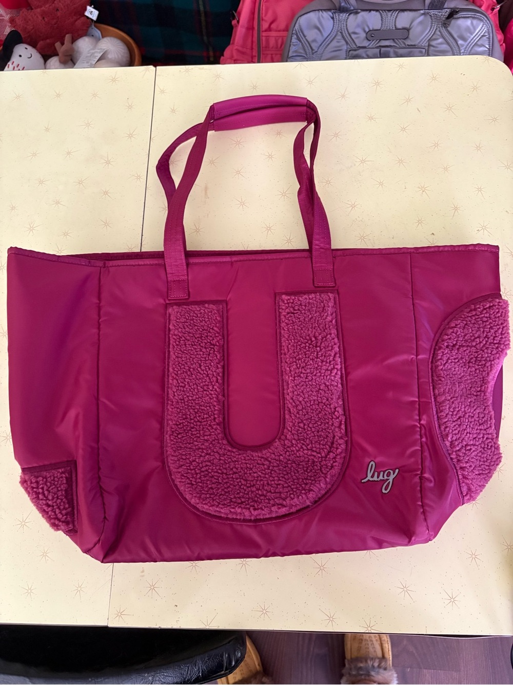 lug cranberry LUG Sherpa Tote
